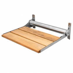 SCP0012 Wall-Mounted Folding Stainless Teak Shower Seat 